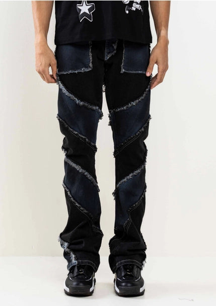 Faded Blue Denim 3d Slim Tapered Jeans – 8&9 Clothing Co.