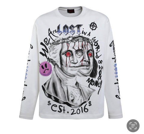 Lost Intricacy - LS White Lost Dollars Tee