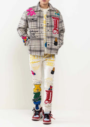 First Row Art Dealer Plaids Padding Shacket